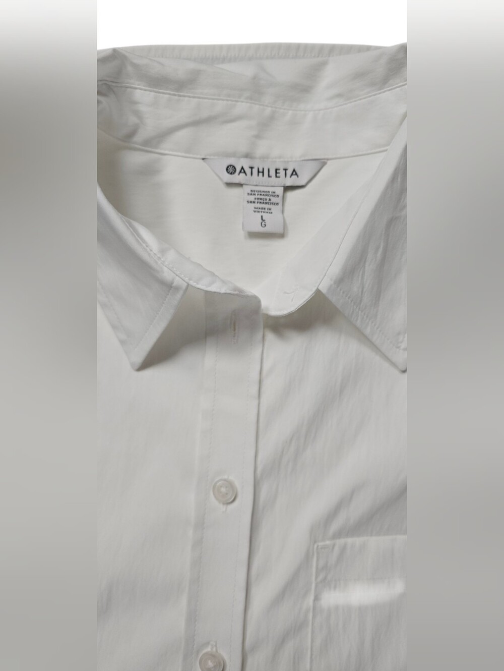 *NWT* Athleta Women's Midday Relaxed Poplin Shirt, Bright White - sz L - Picture 10 of 14